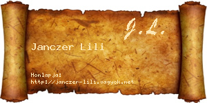 Janczer Lili névjegykártya