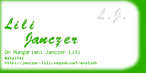 lili janczer business card